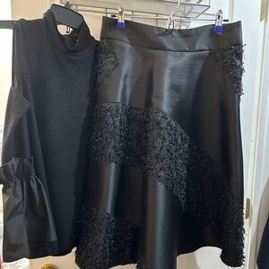 Elegant Black Women's Skirt Set